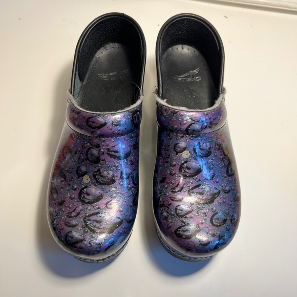 Dansko Shoes - Dansko 38 Professional Clogs Purple Blue Iridescent Galaxy Patent Leather Shoes